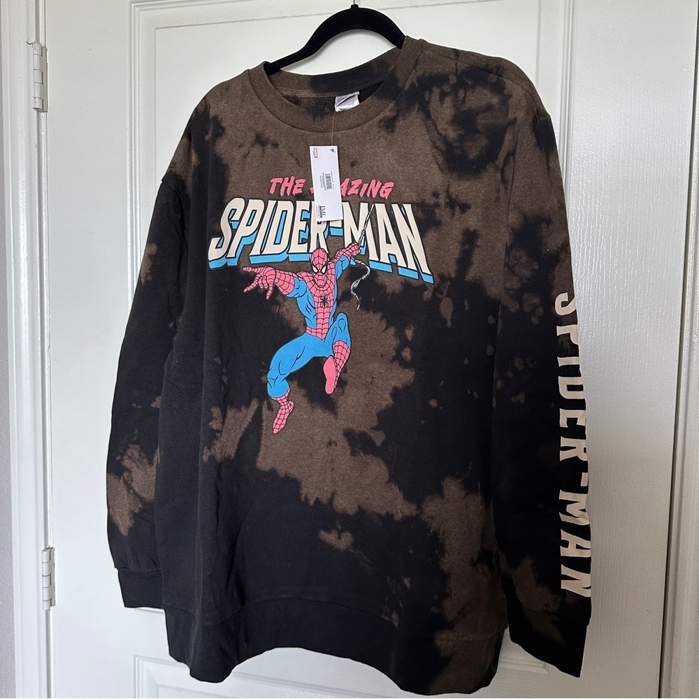Women’s Spider-Man long sleeve acid wash XL